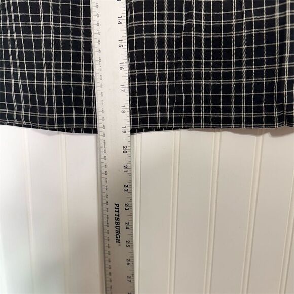 Geoffrey Beene plaid check mini skirt linen blend IY2K preppy quiet luxury 4 VTG - Picture 3 of 8